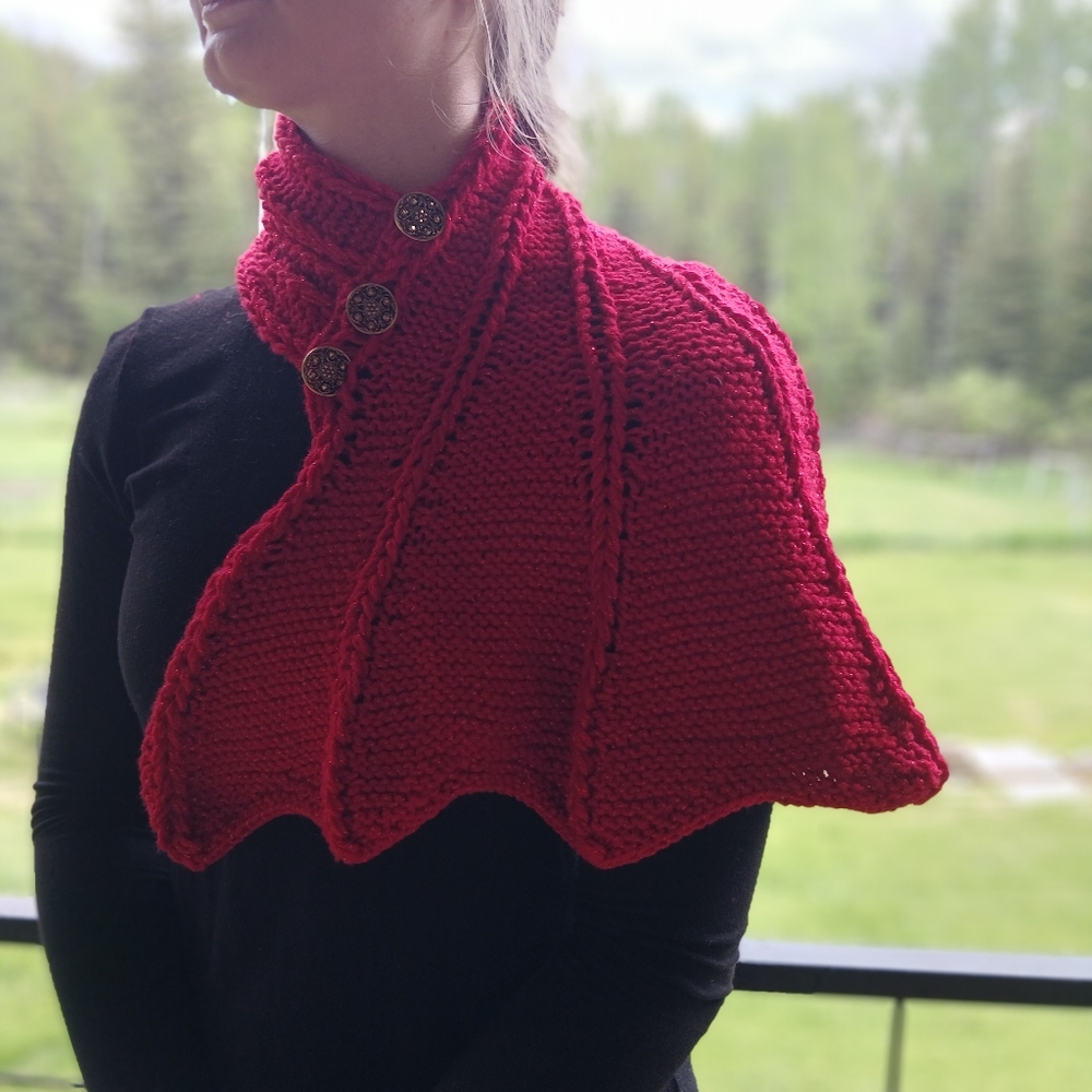 Dragon Wing Cowl Scarf - Ruby - Picture 8 of 9